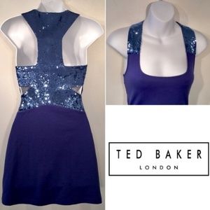 Ted Baker sequined blue top or short dress.